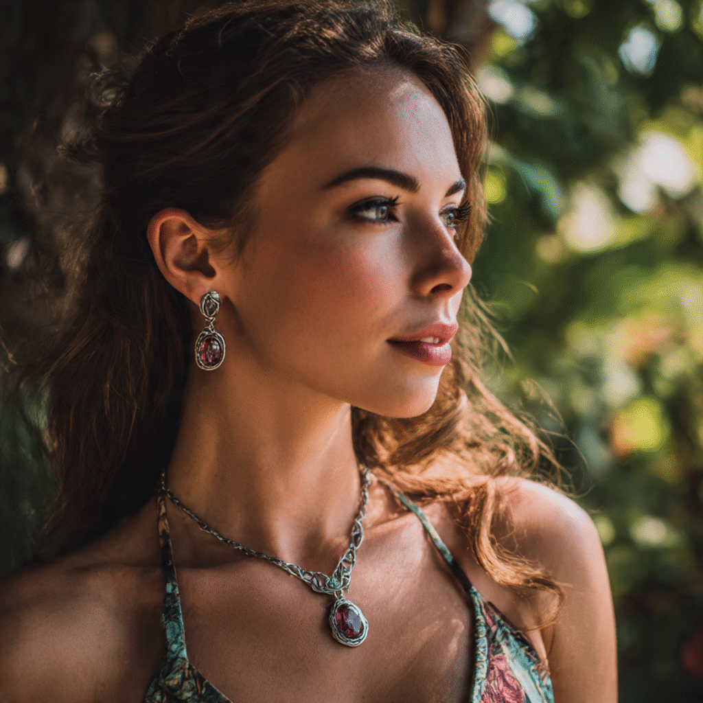 Trendy girls jewellery showcasing sustainable and ethically sourced rings and necklaces